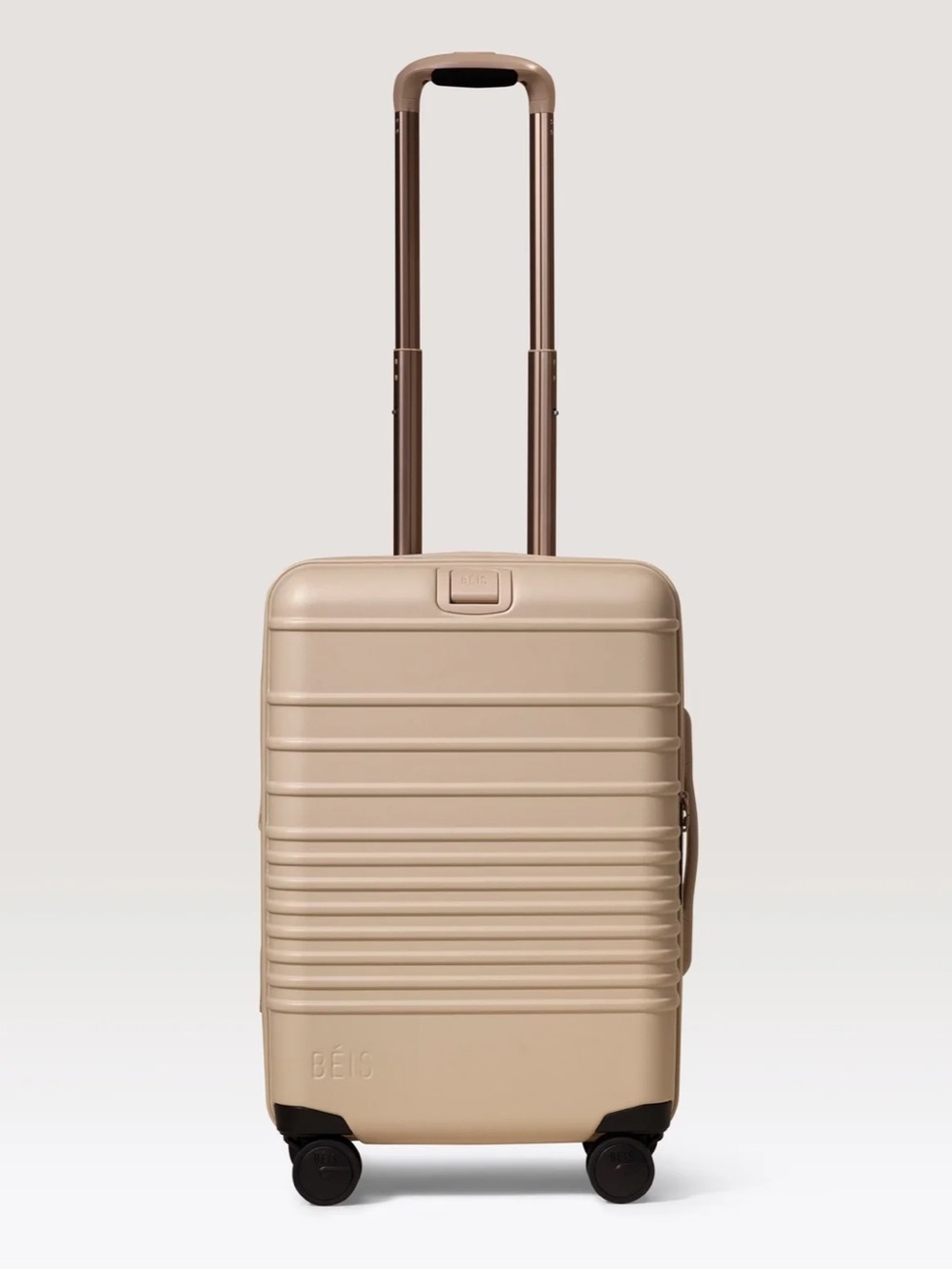 BEIS Carry-On Spinner Luggage in beige
